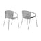 Armen Living Snack Indoor Outdoor Stackable Steel Dining Chair with Gray Rope, PK2 LCSNSIGRY - alternate 1